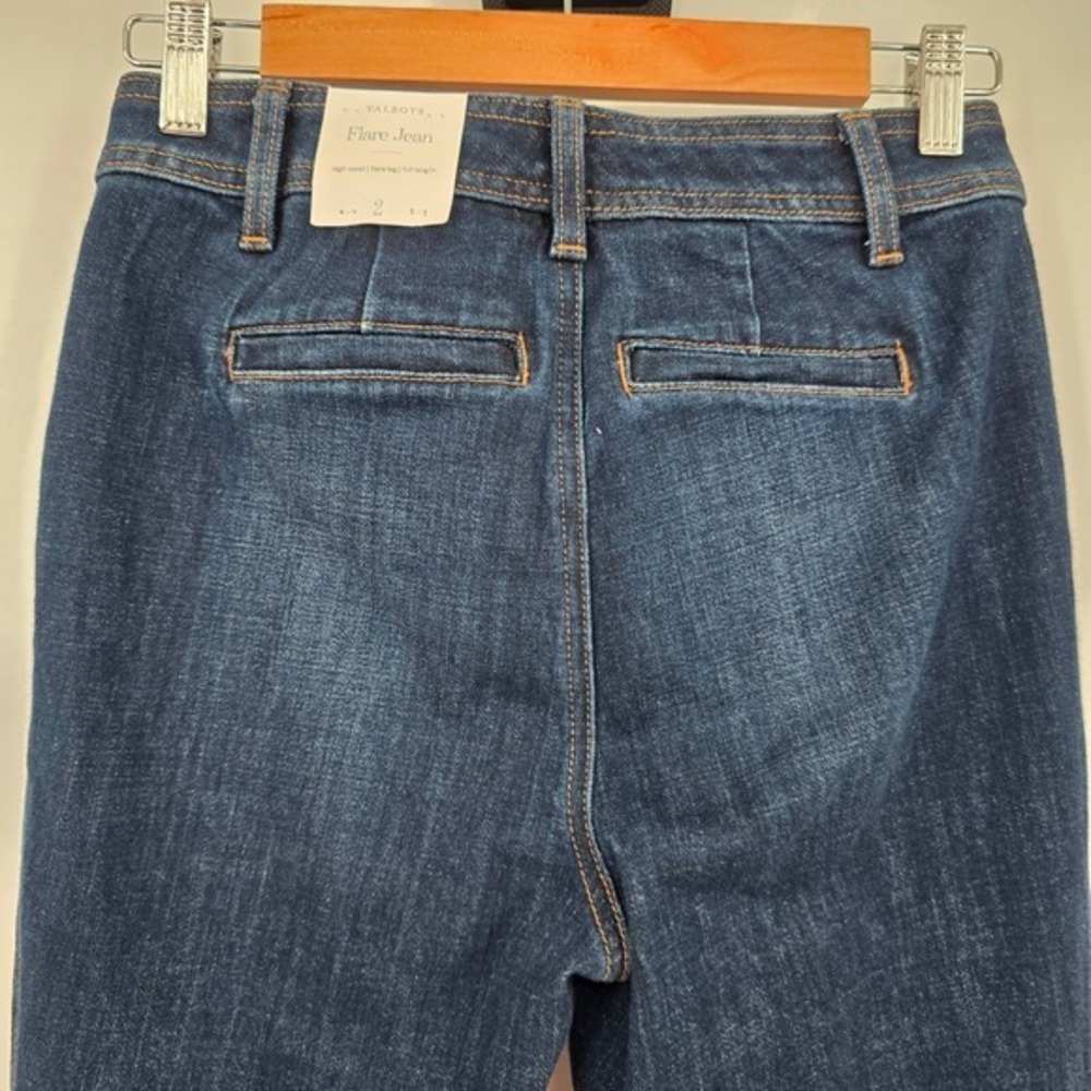 NEW Talbots Flare Jeans High Waist Dark Wash Denim Front Pockets Size‎ 2 - Picture 4 of 11